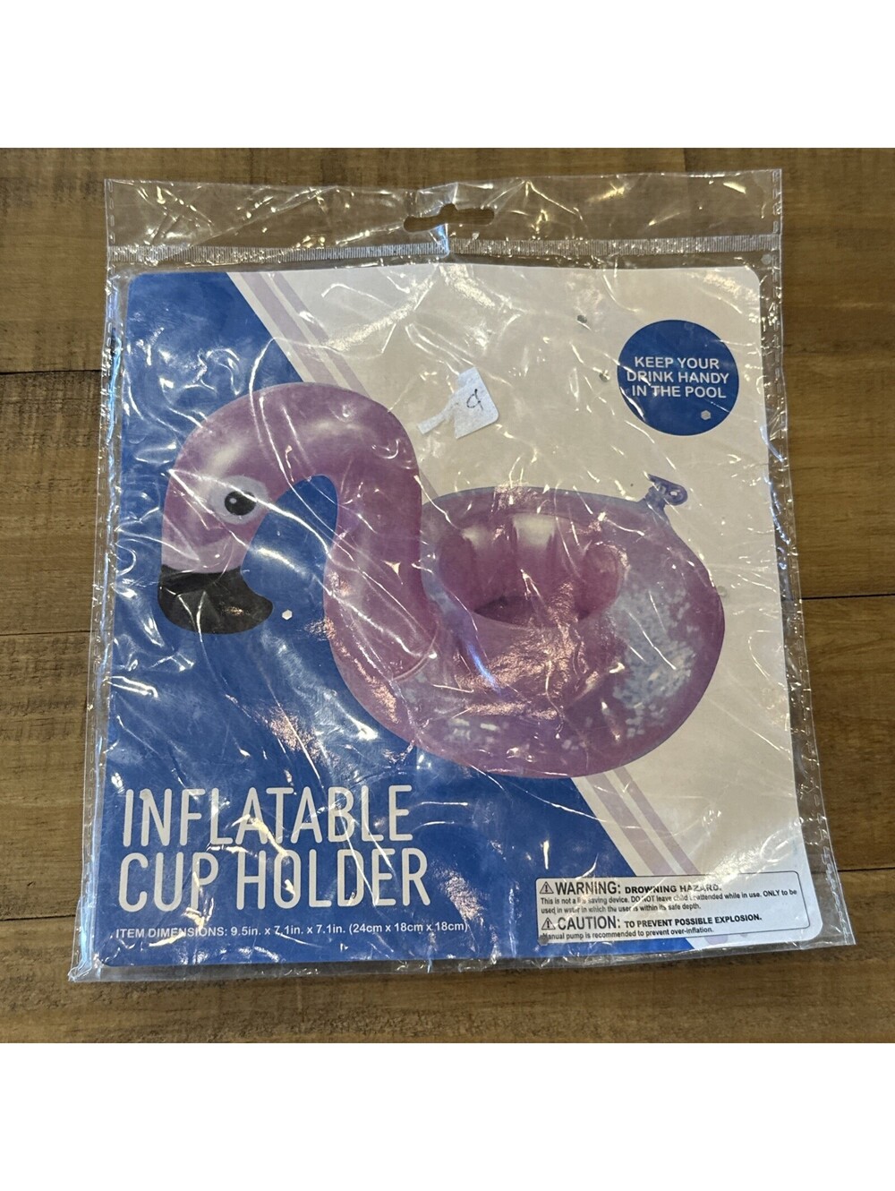 Flamingo Inflatable Cup Holder 9.5” x 7.1” x 7.1”  NOS